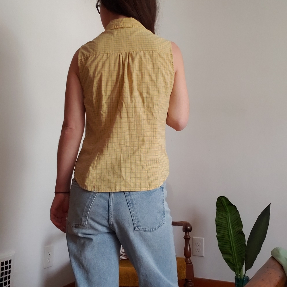 Yellow Button Down Blouse - Picture 3 of 8
